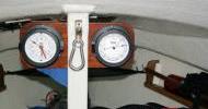 Barometer and clock in cabin